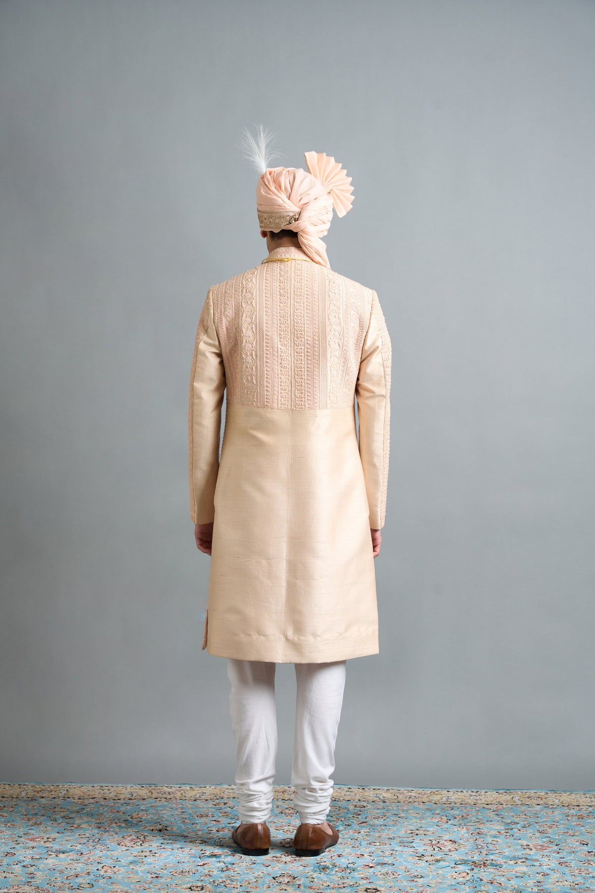 Gargee Designers Hridaan Peach Sherwani Gargee