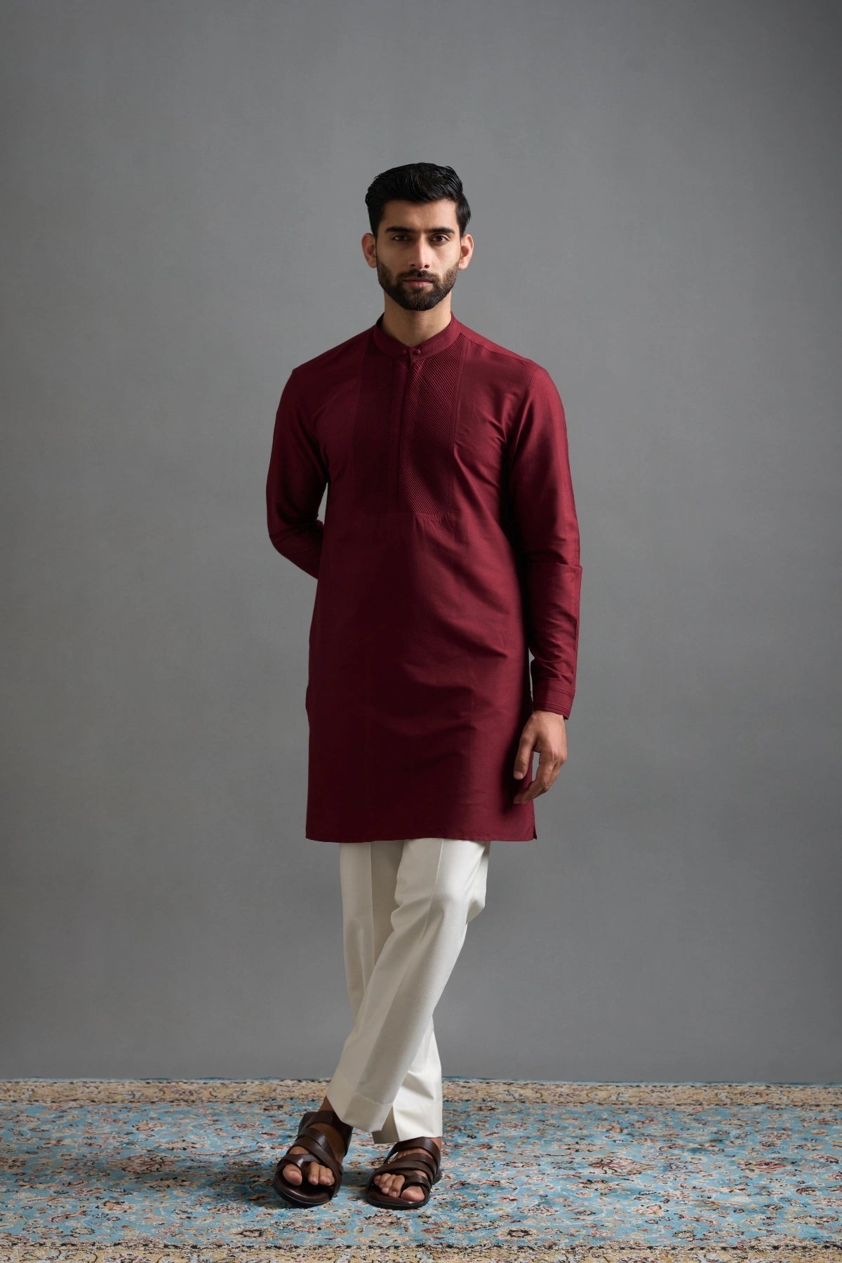 Gargee Designers Maroon Majesty Shrug Set Gargee