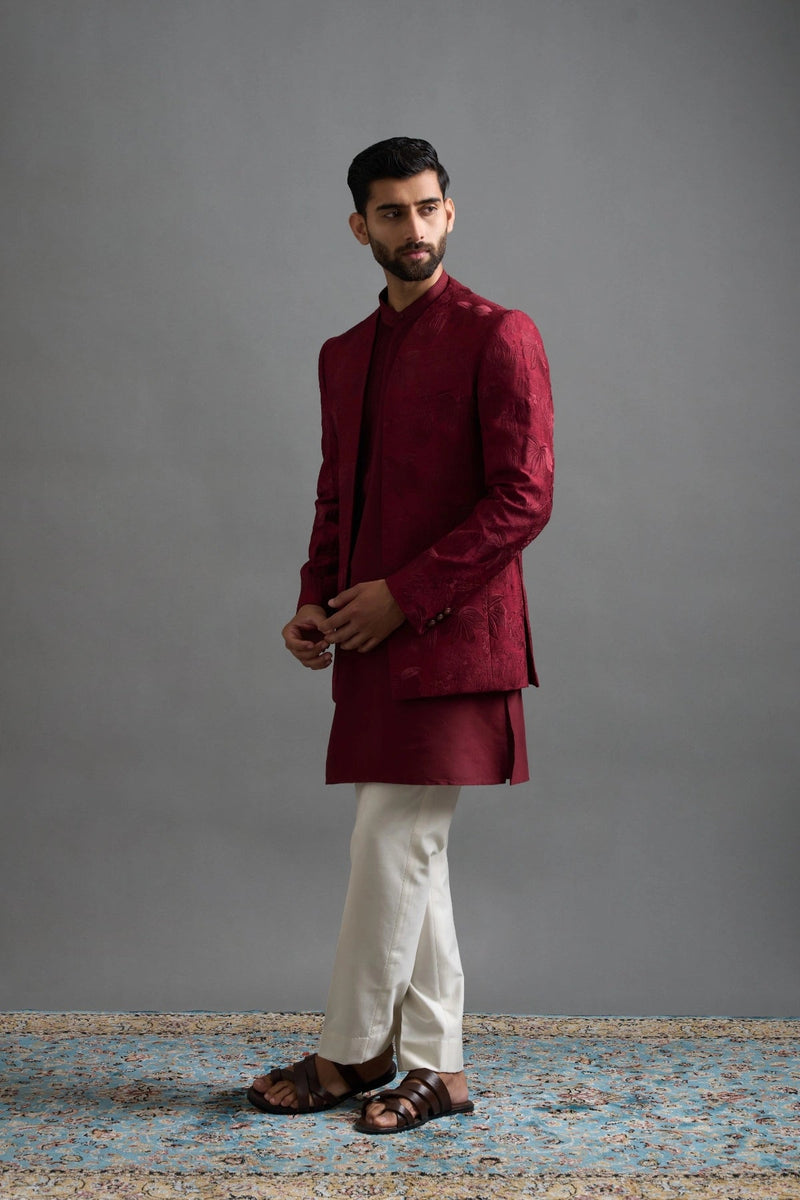 Gargee Designers Maroon Majesty Shrug Set Gargee