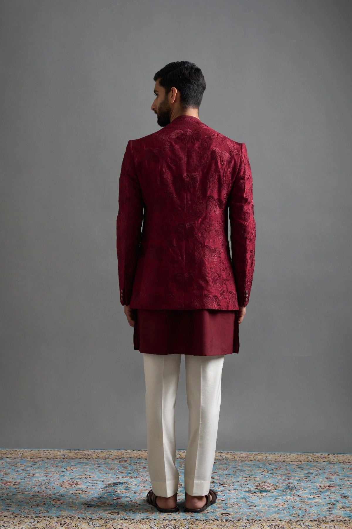 Gargee Designers Maroon Majesty Shrug Set Gargee
