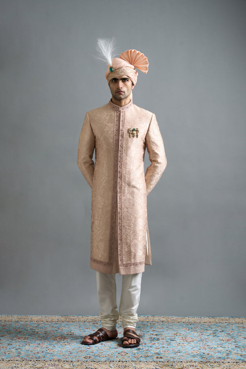 Gargee Designers Raghav Peach Sherwani Gargee