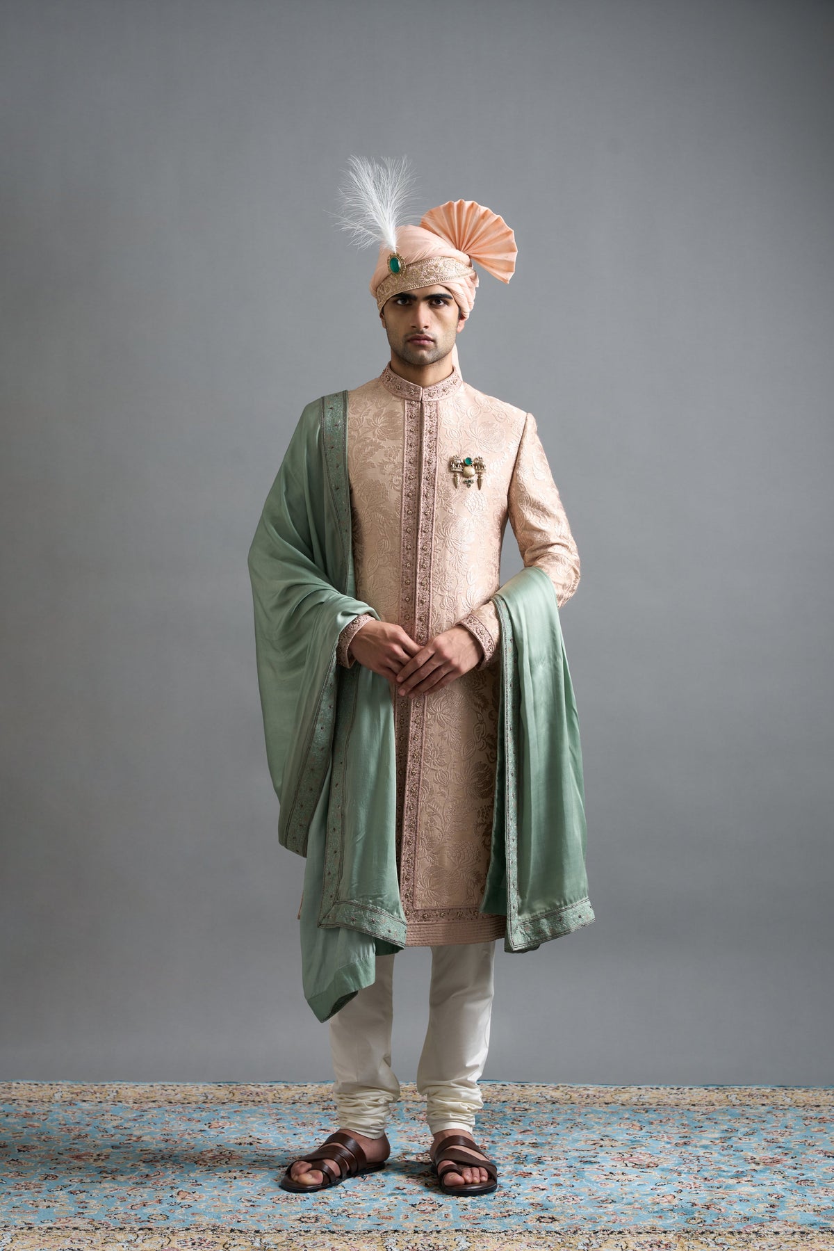 Gargee Designers Raghav Peach Sherwani Gargee