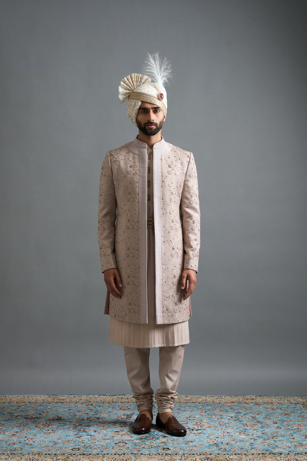 Gargee Designers Veer Rose Gold Sherwani