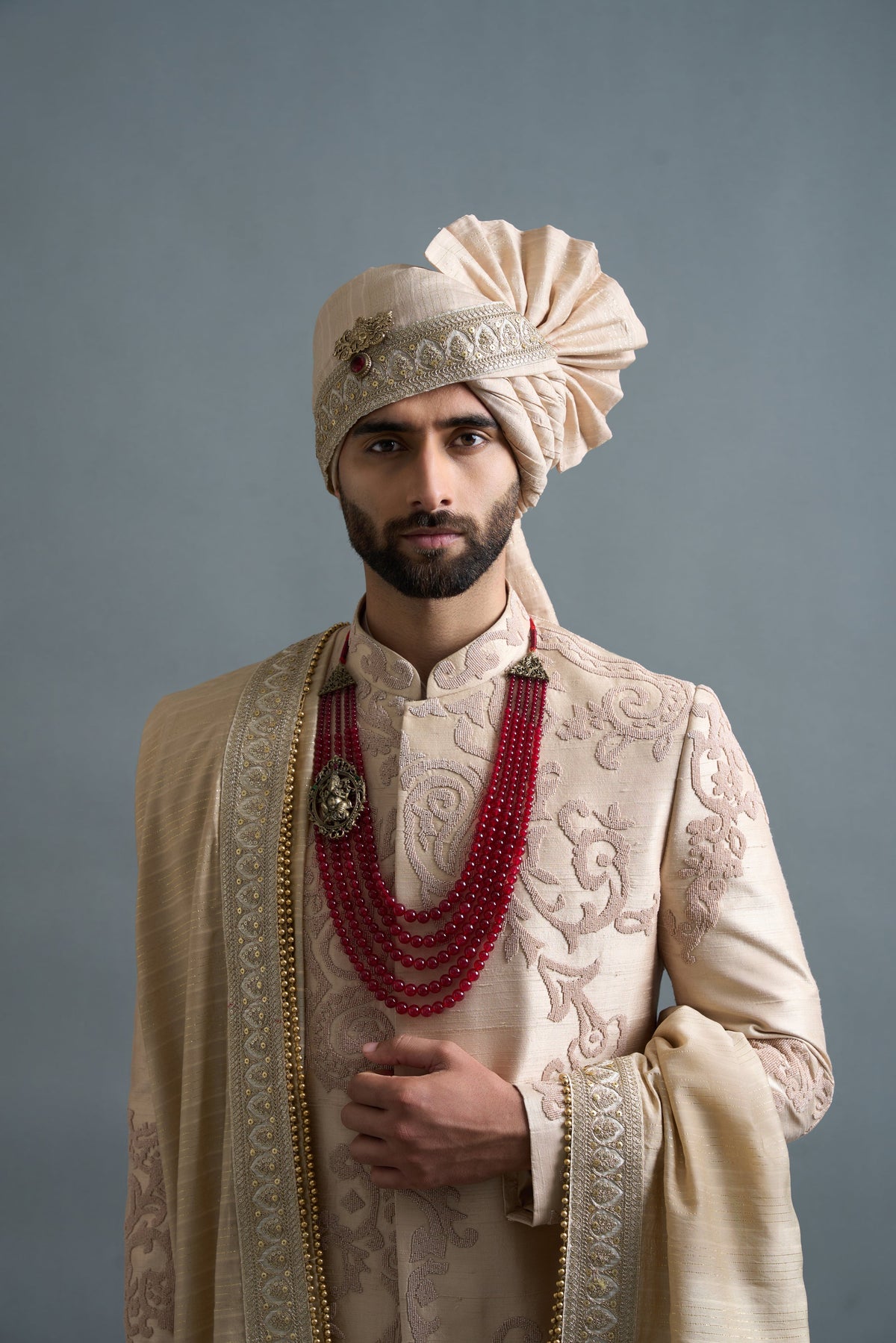 Gargee Designers Yuvraj Beige Sherwani Gargee