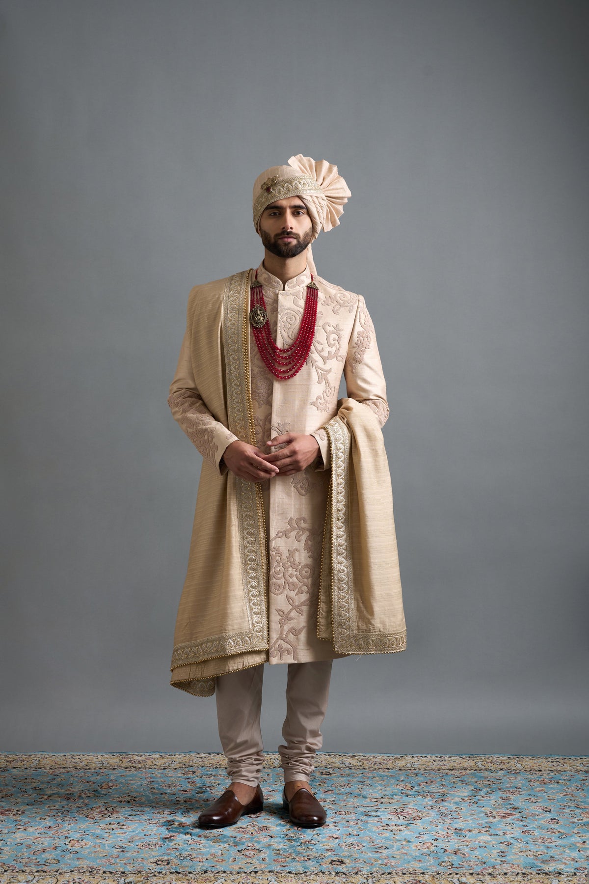 Gargee Designers Yuvraj Beige Sherwani Gargee