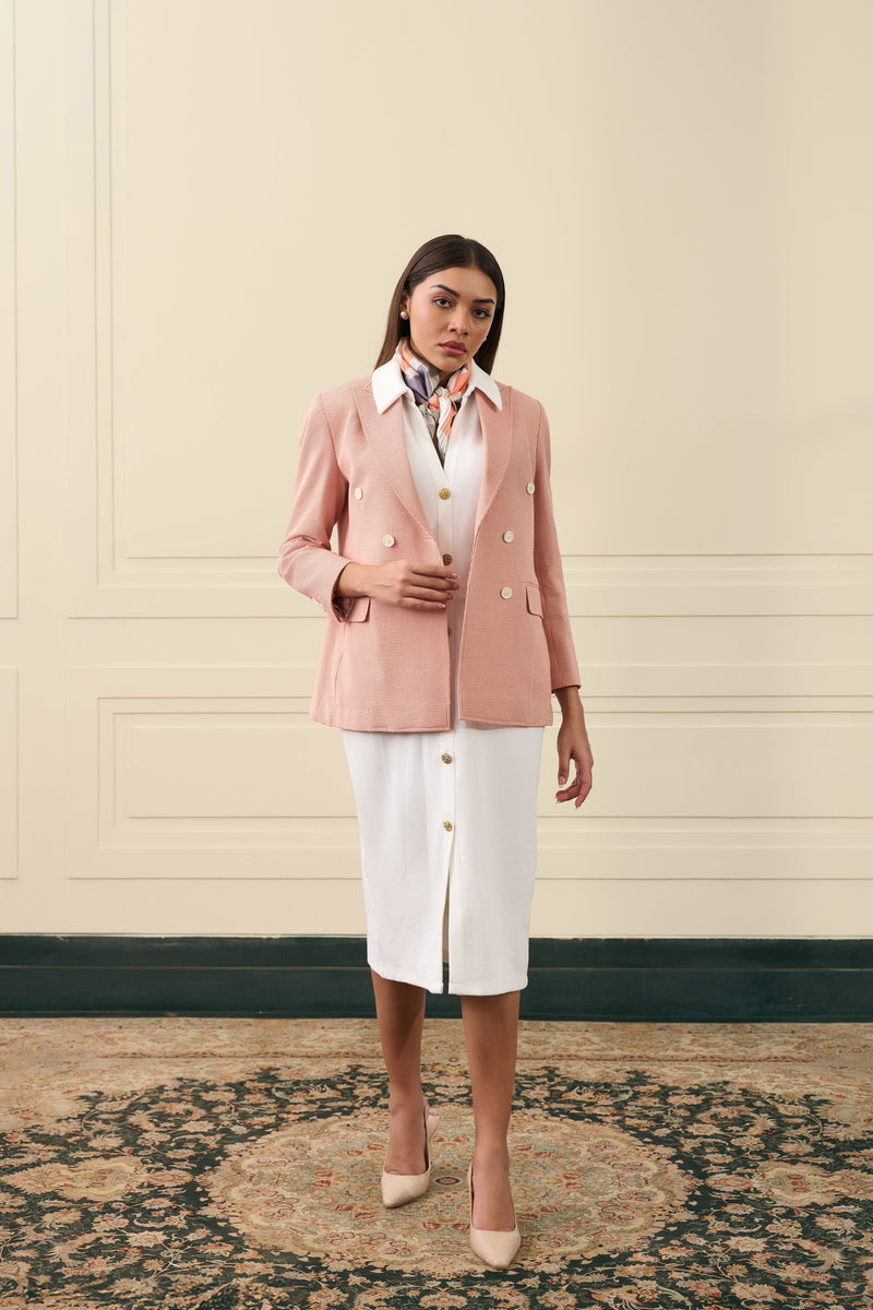 Blush Double-Breasted Blazer Gargee