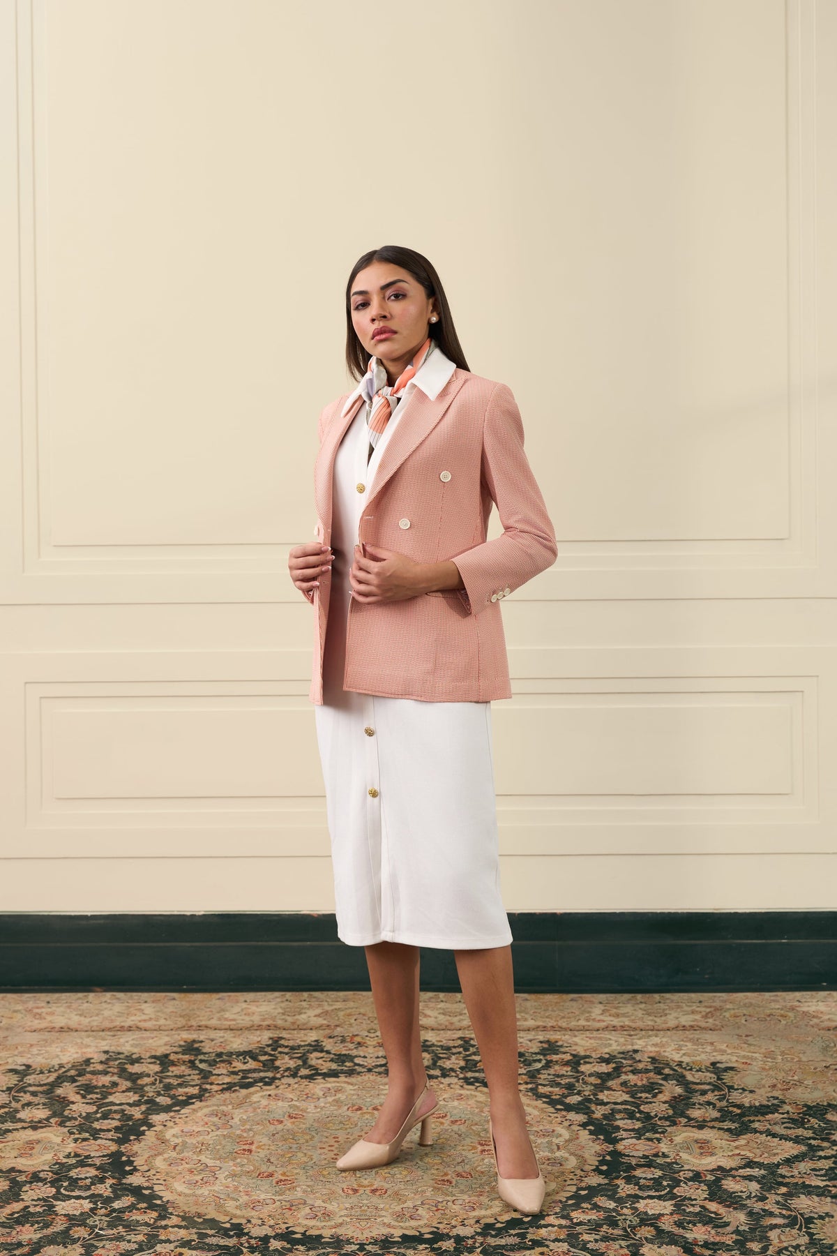 Blush Double-Breasted Blazer Gargee