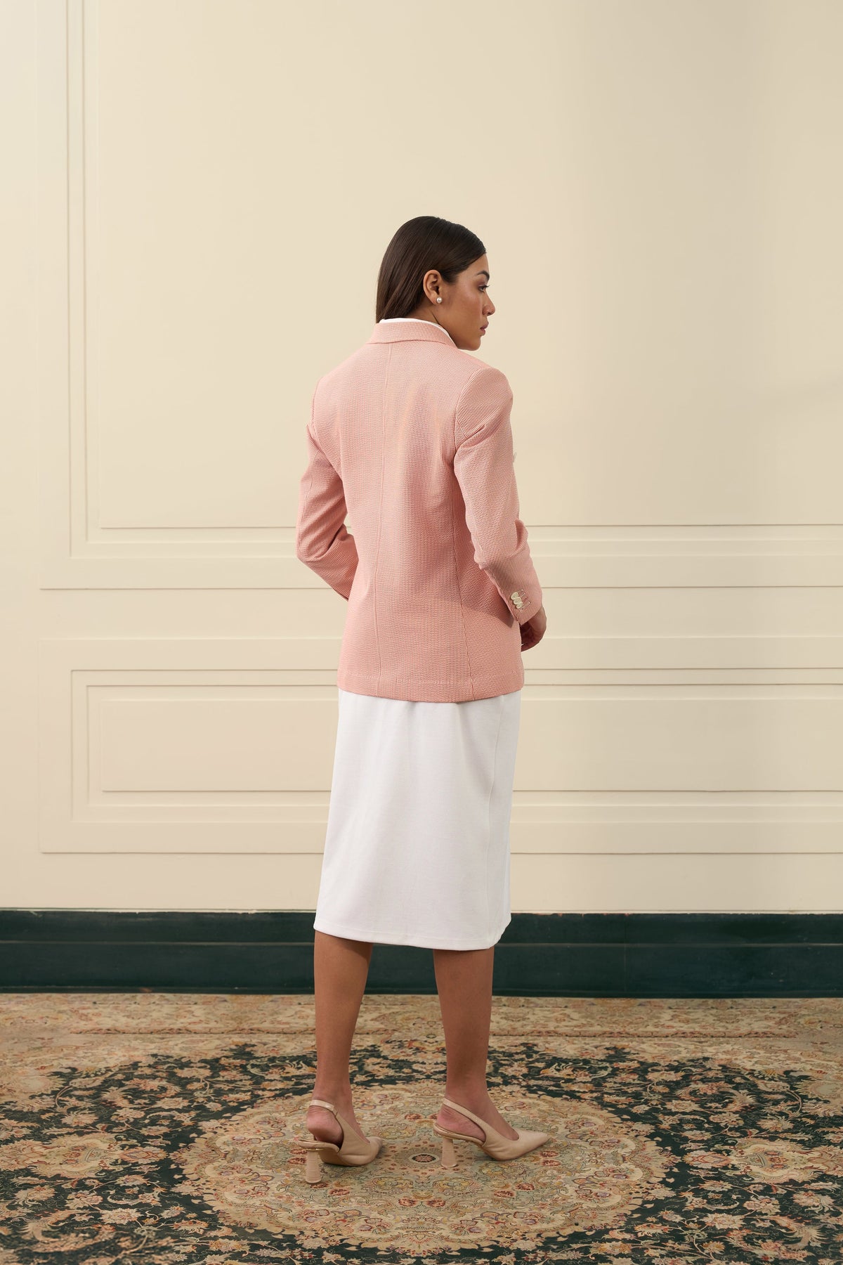 Blush Double-Breasted Blazer Gargee