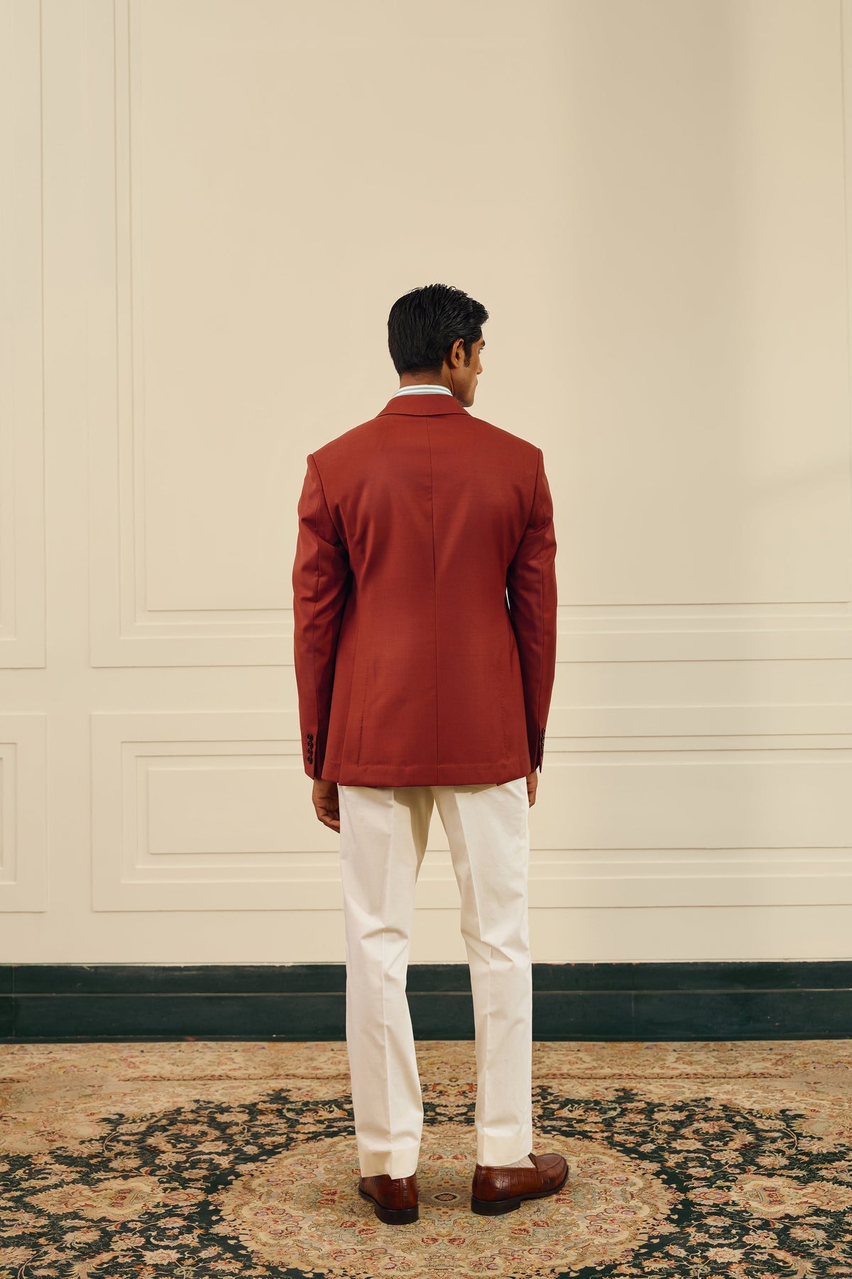 Brick Double-Breasted Blazer Gargee