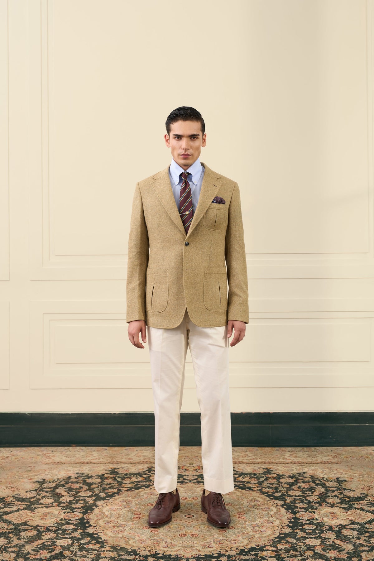 Camel Wool Patch Pocket Blazer Gargee