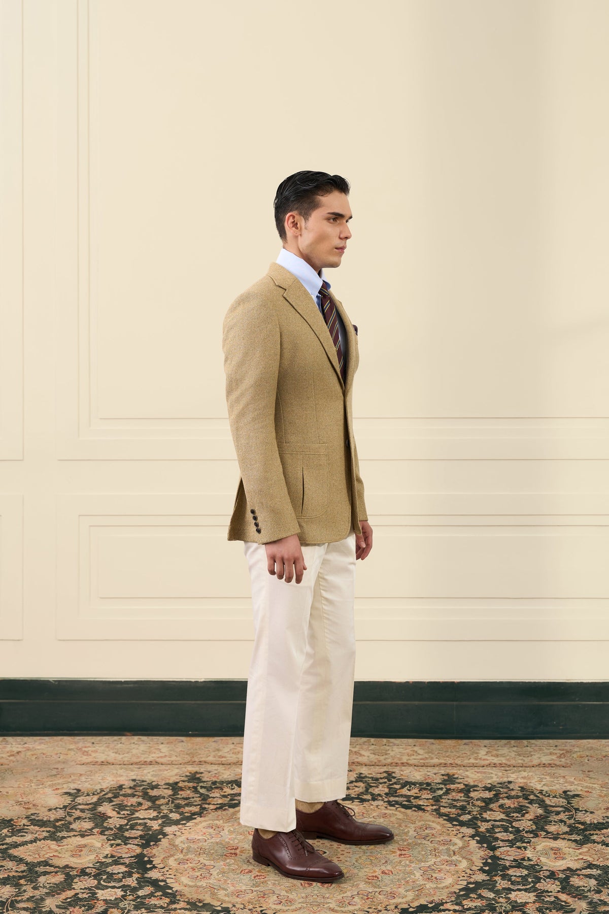 Camel Wool Patch Pocket Blazer Gargee