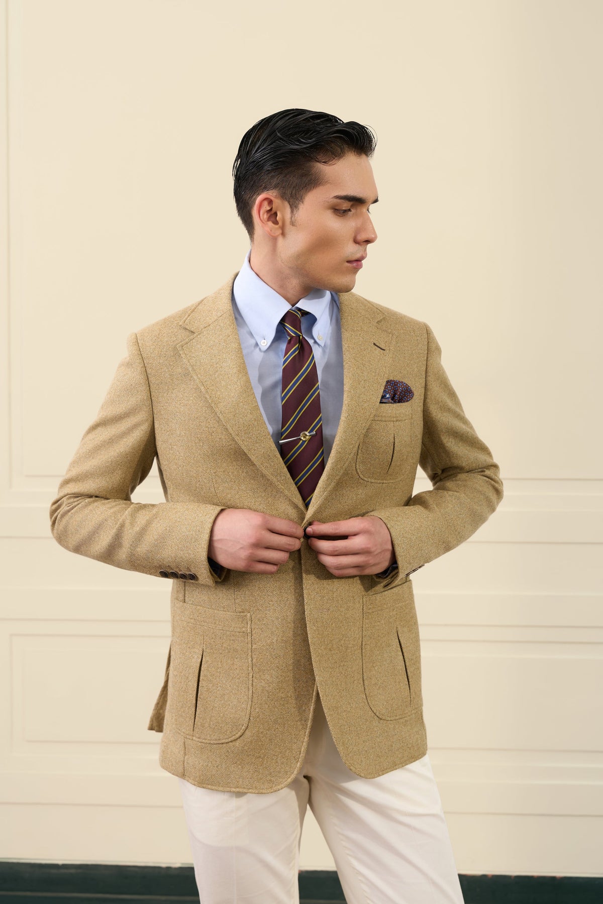 Camel Wool Patch Pocket Blazer Gargee
