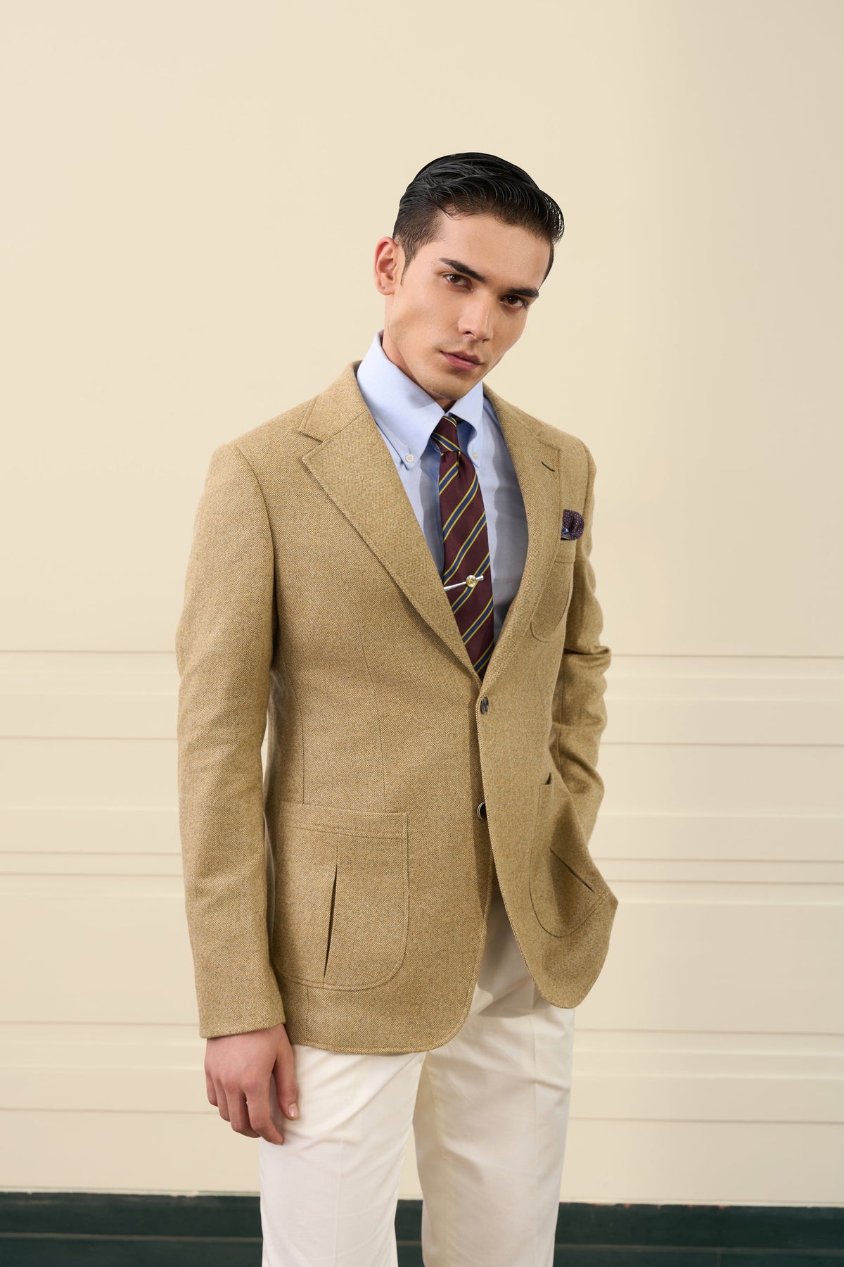 Camel Wool Patch Pocket Blazer Gargee