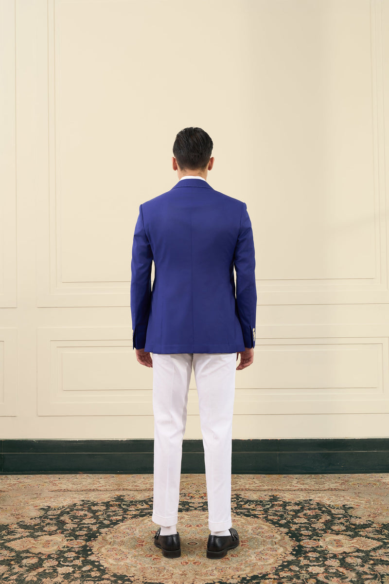 Electric Blue Notch Lapel Blazer Gargee