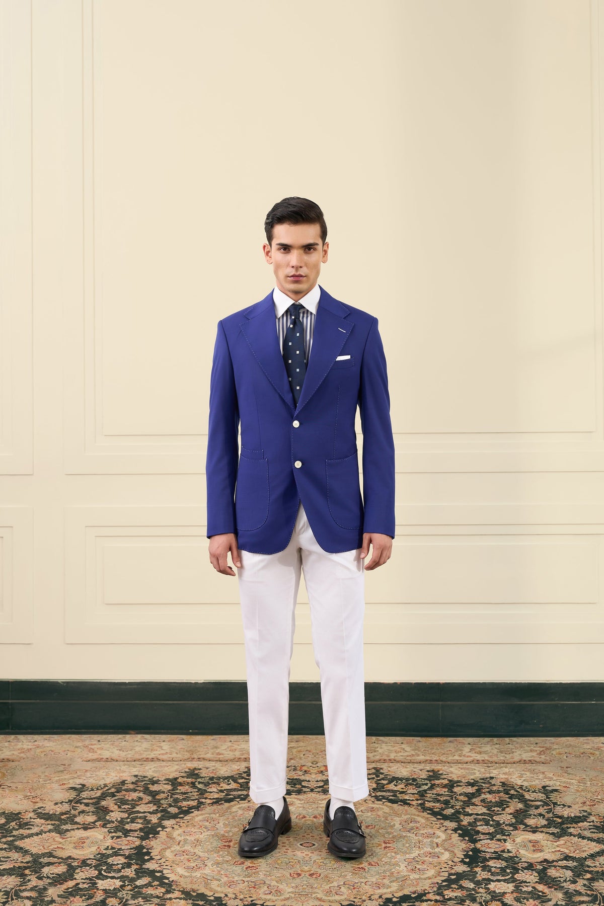 Electric Blue Notch Lapel Blazer Gargee