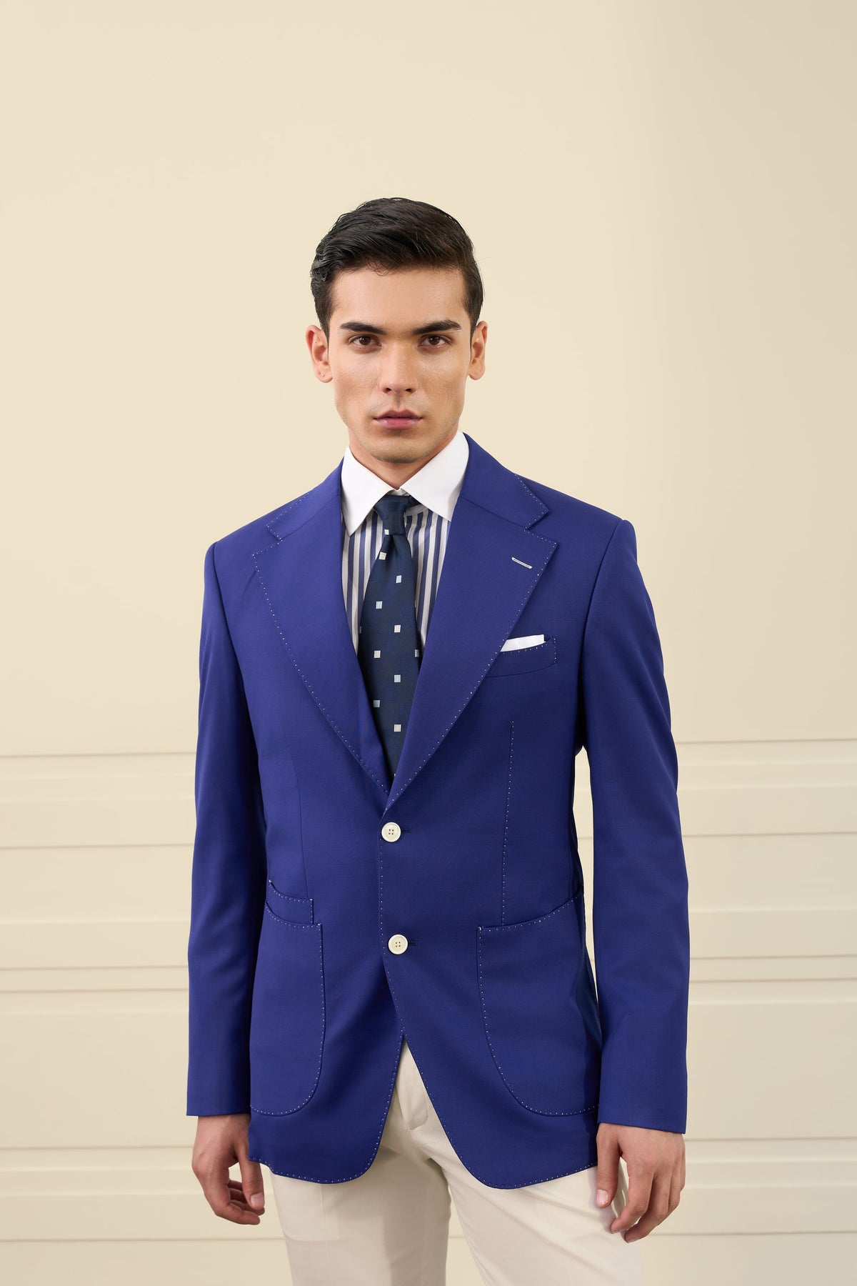 Electric Blue Notch Lapel Blazer Gargee
