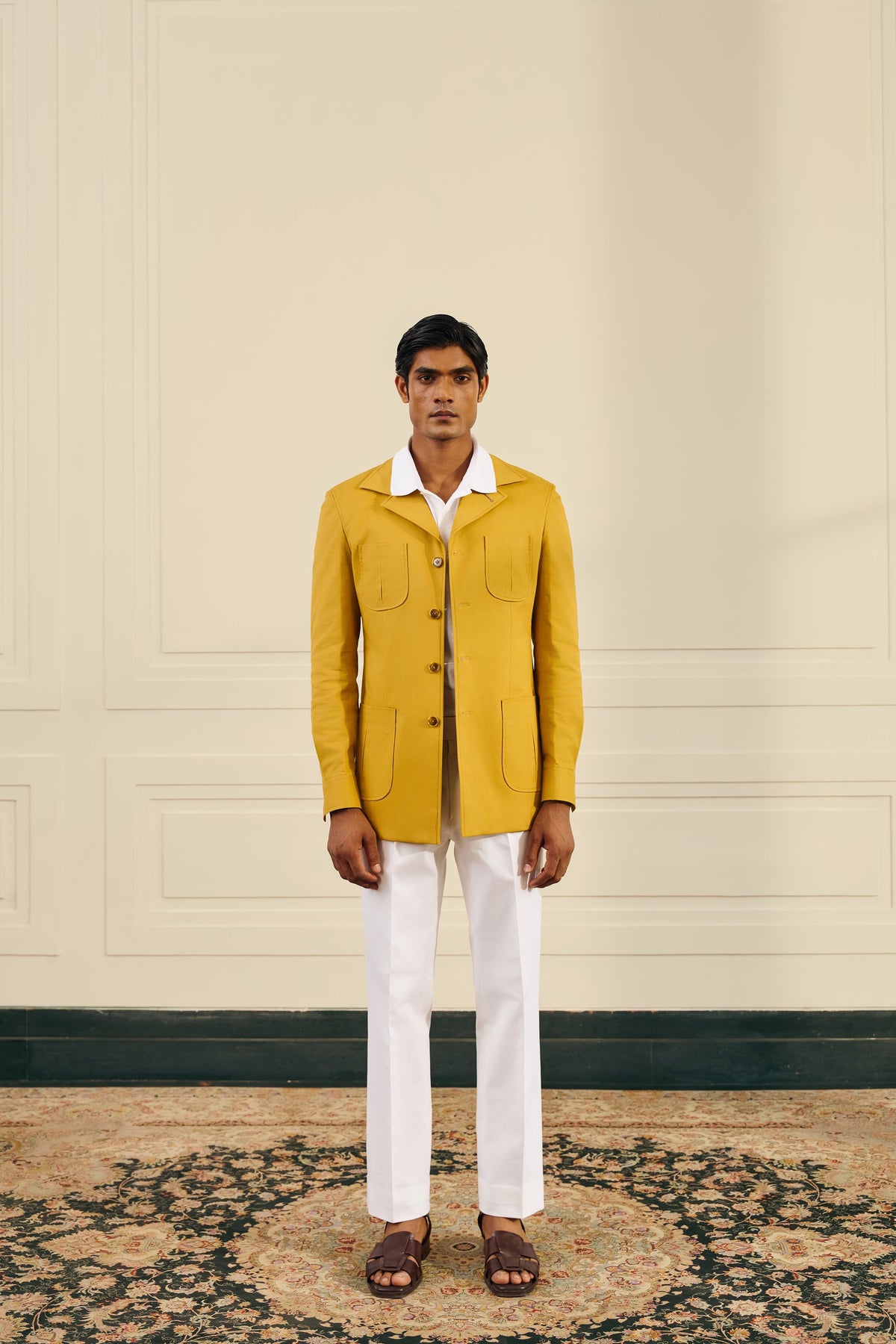 Mustard Tailored Work Shacket Gargee