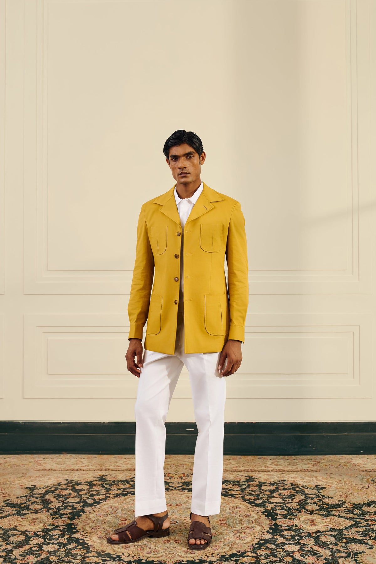 Mustard Tailored Work Shacket Gargee