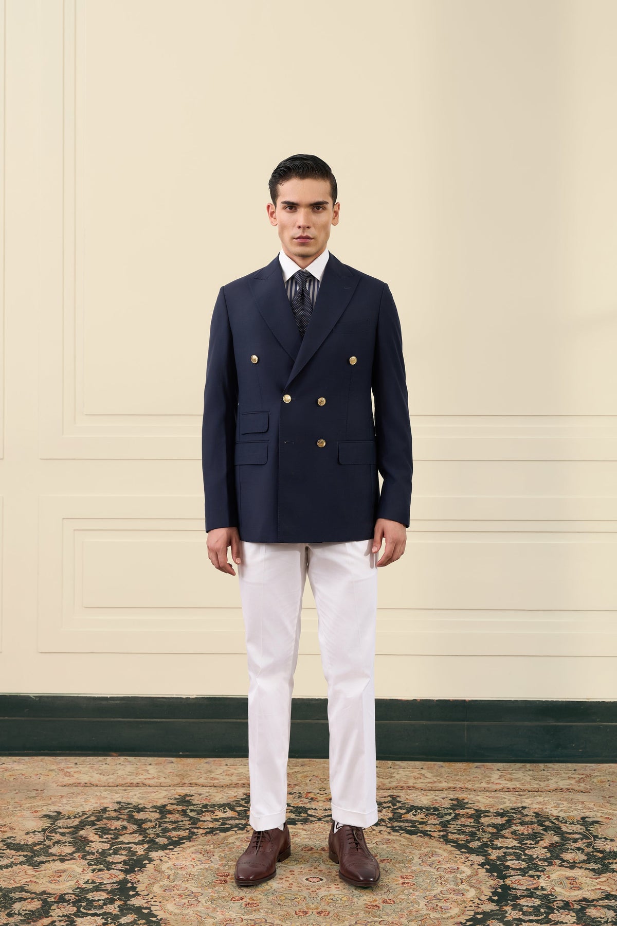 Navy Double-Breasted Blazer Gargee