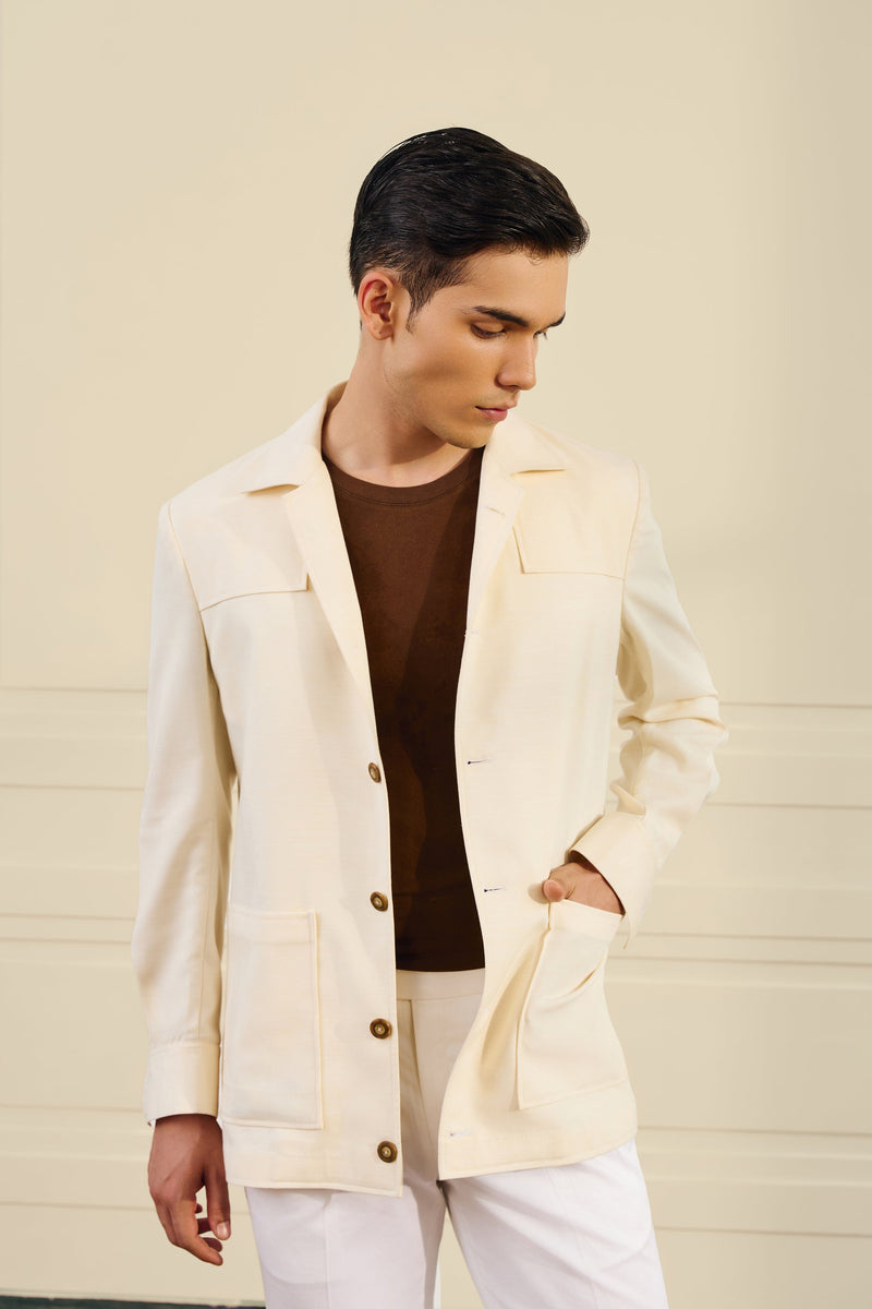 Off-white Minimal Utility Shacket Gargee