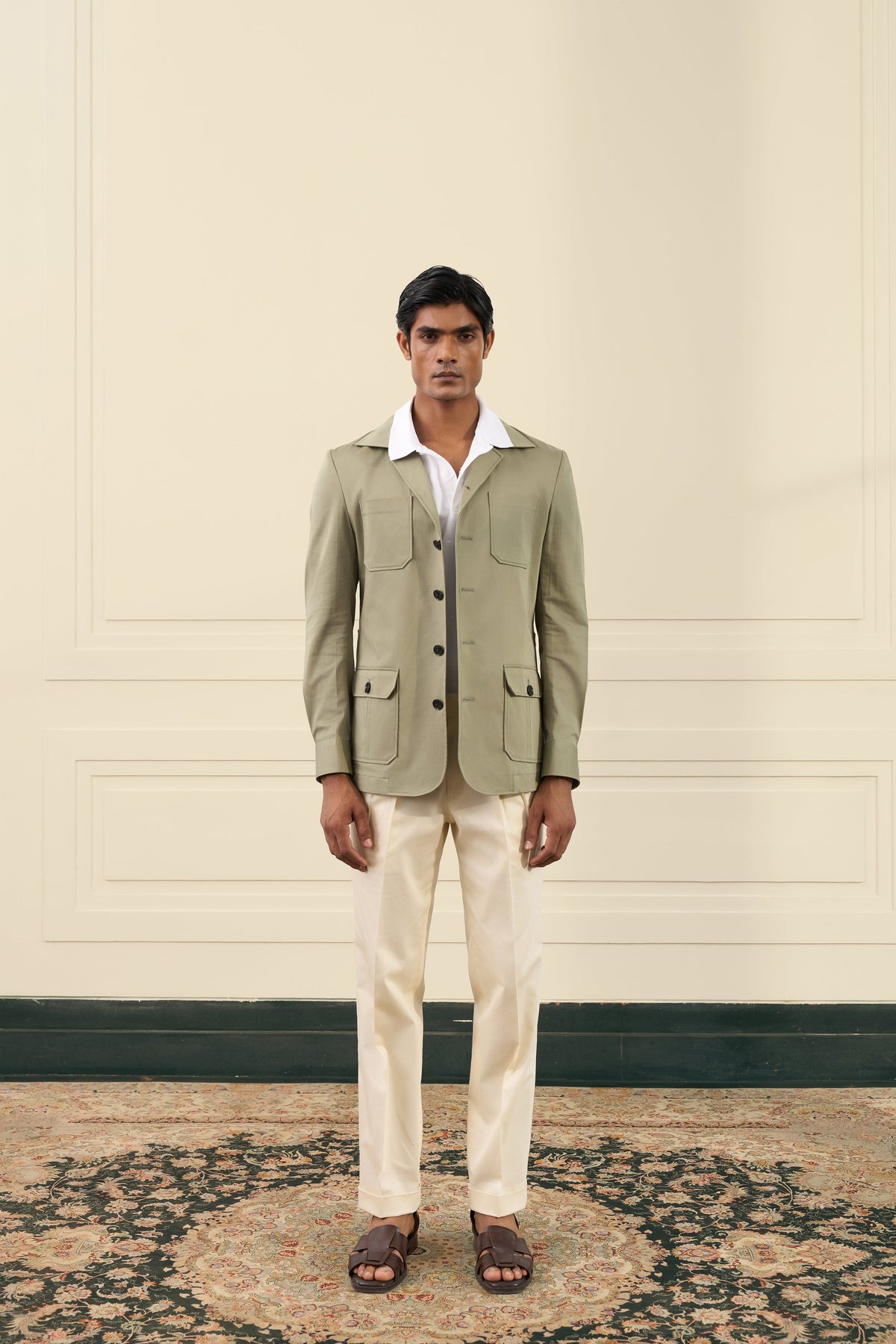 Olive Green Safari Shacket Gargee