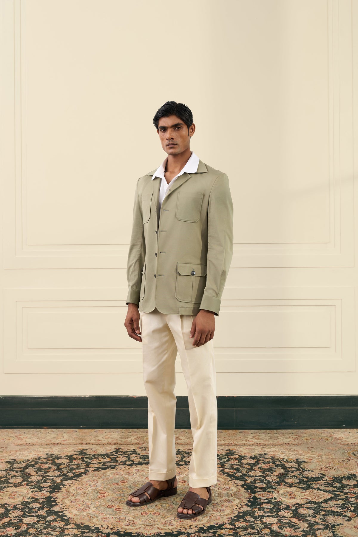 Olive Green Safari Shacket Gargee