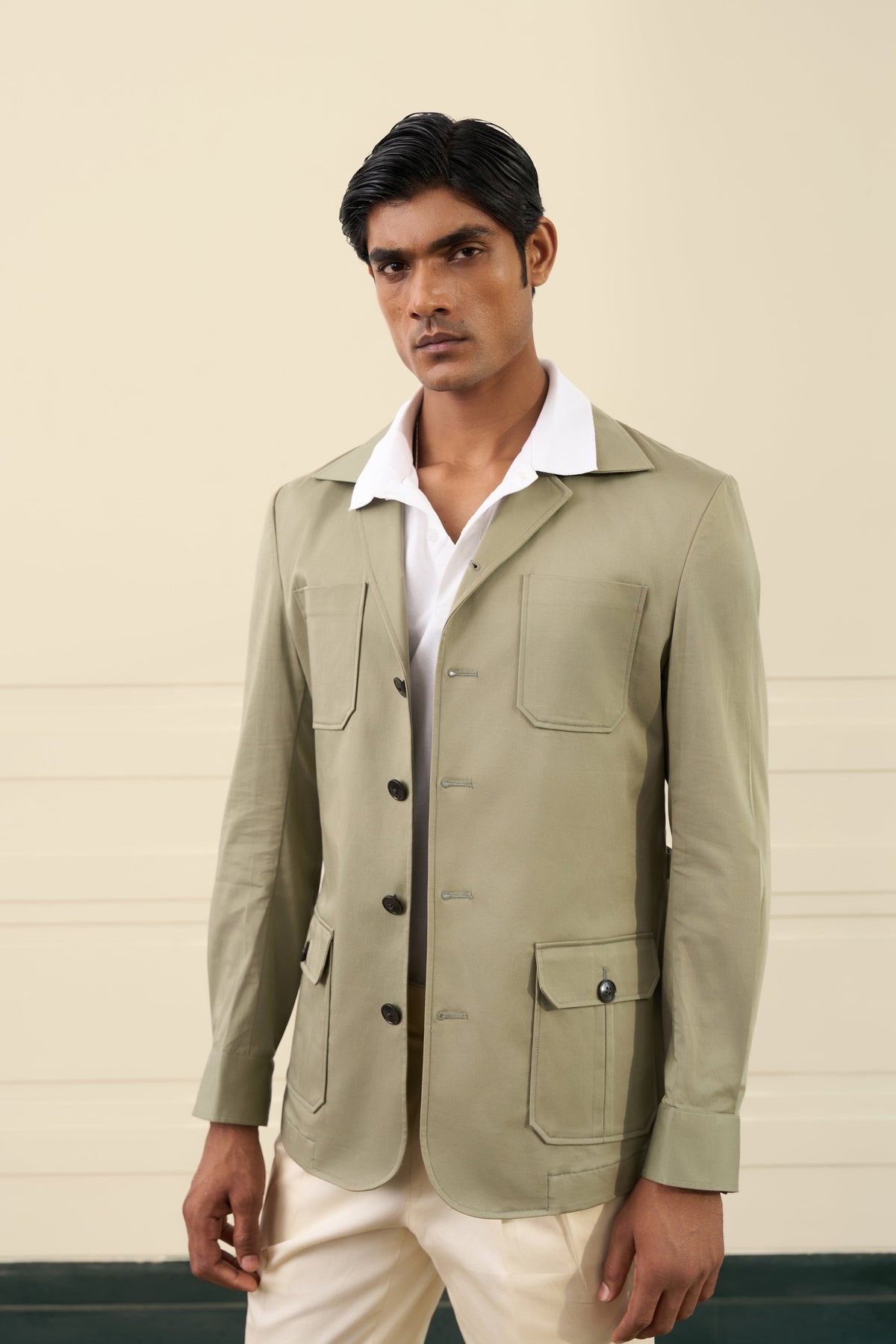 Olive Green Safari Shacket Gargee