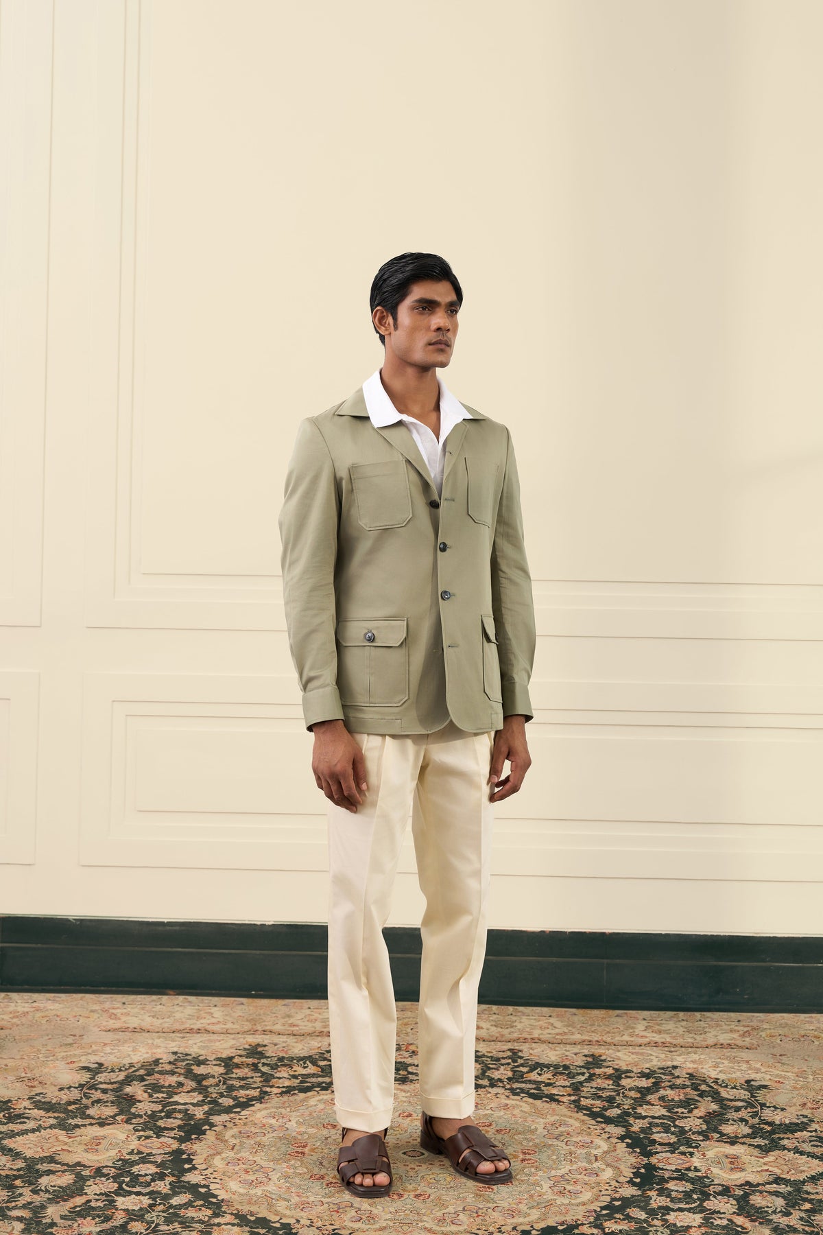 Olive Green Safari Shacket Gargee