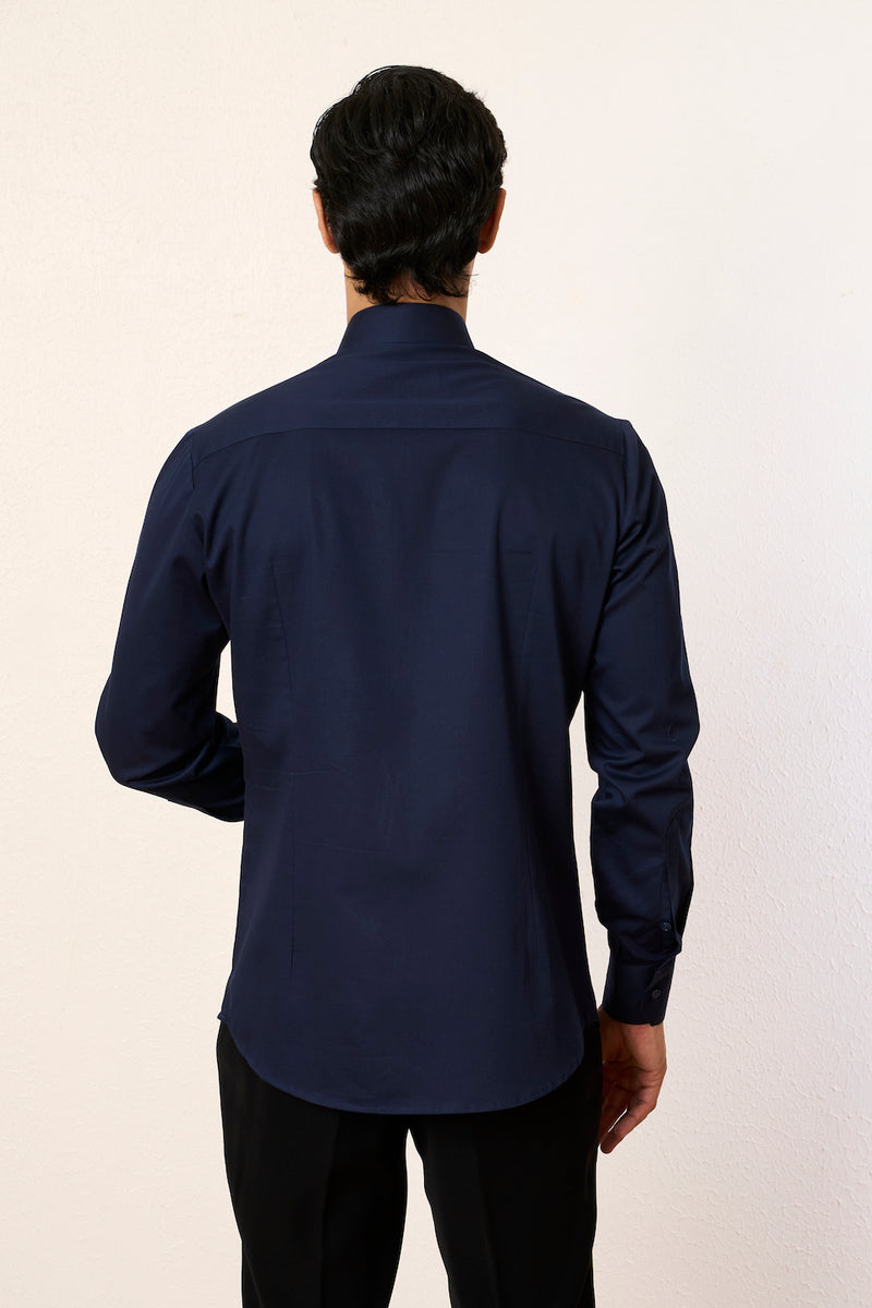 Blue Opulent Zipper Shirt