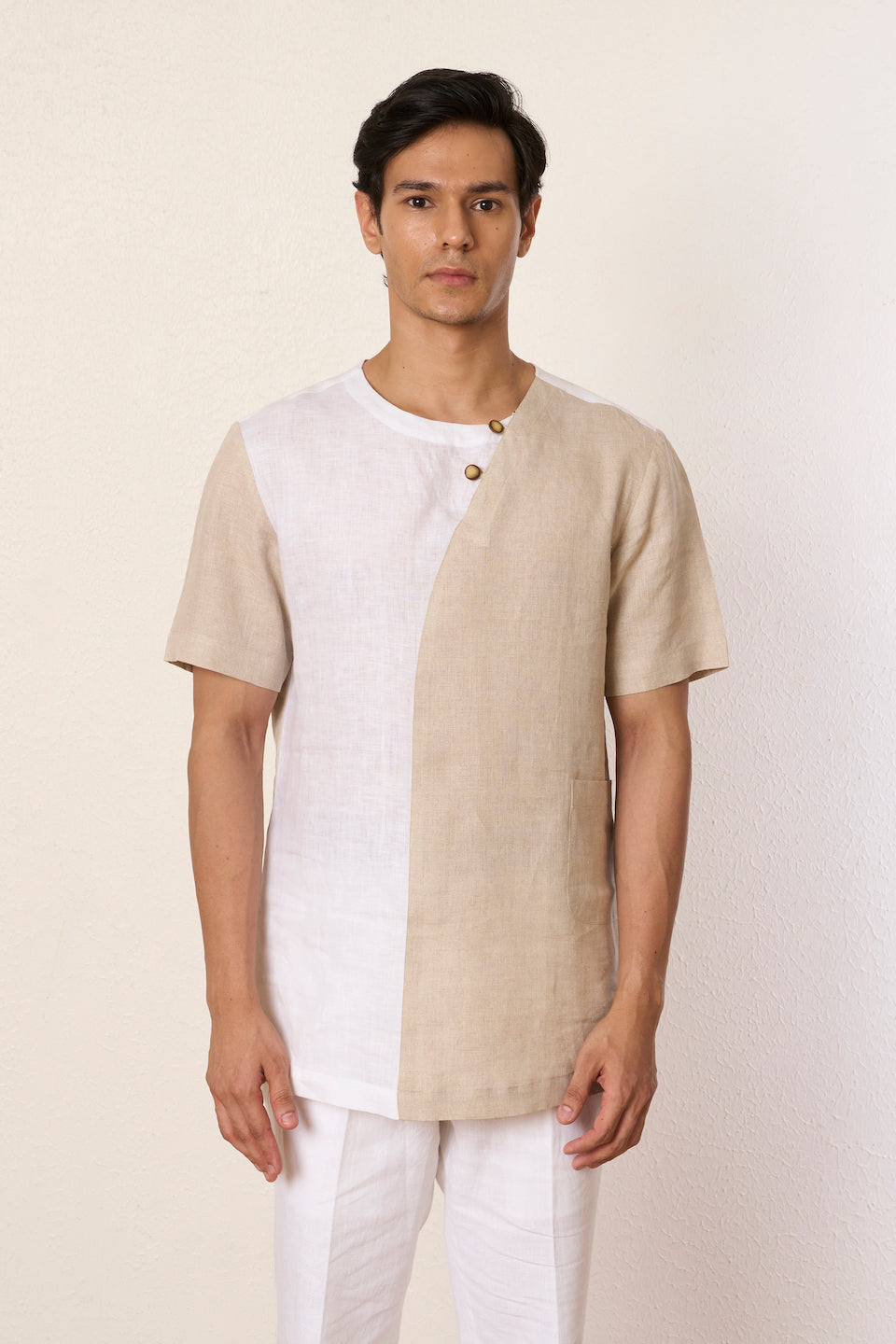 Natural Off-centre Kurta Shirt