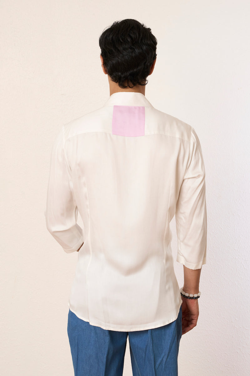 White Panelled Switch Shirt
