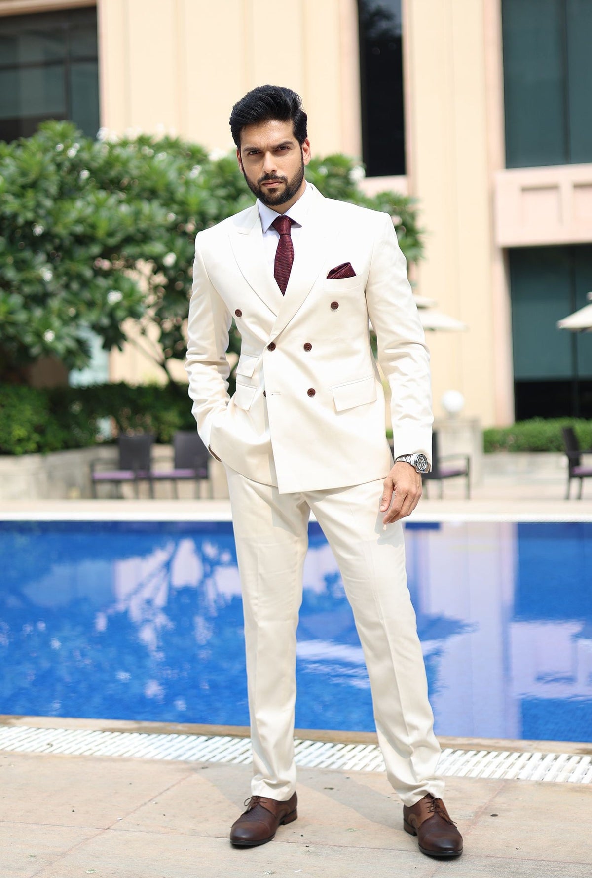 IVORY DOUBLE BREAST SUIT Gargee