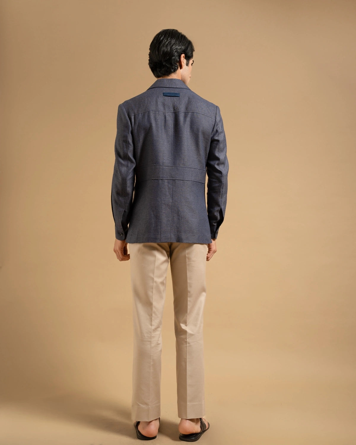 Midnight Linen Structured Shacket Gargee