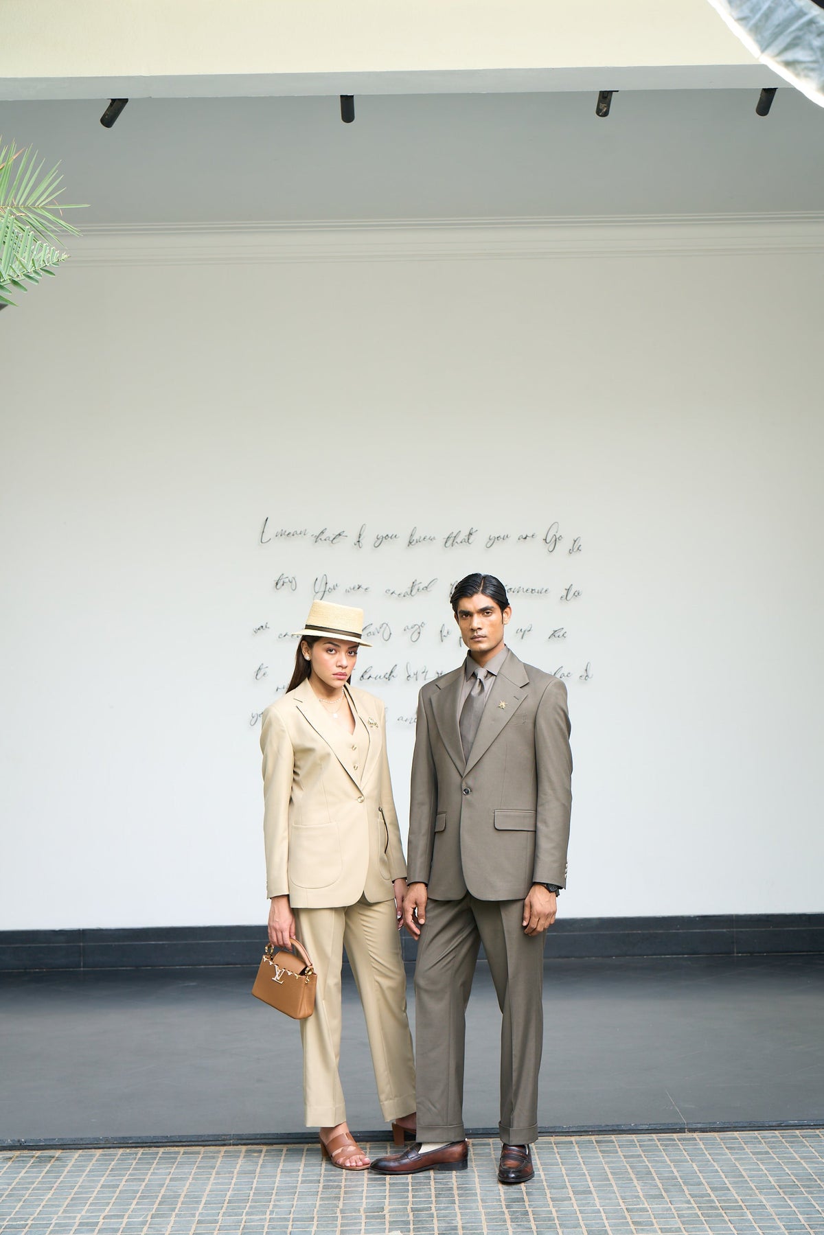Olive Monotone Tailored Suit Gargee
