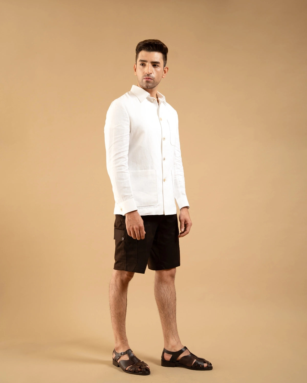 White Linen Herring Shacket Gargee