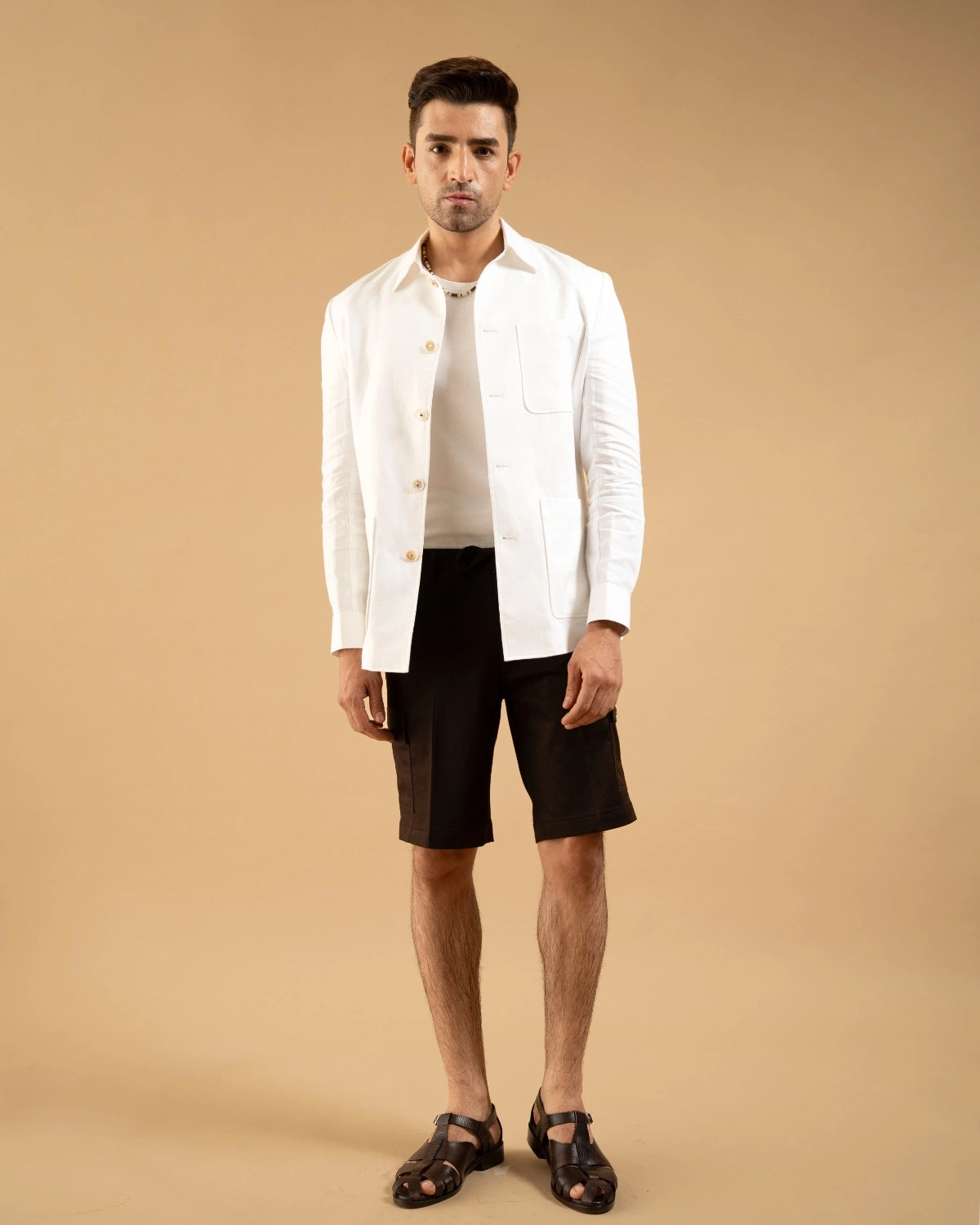 White Linen Herring Shacket Gargee