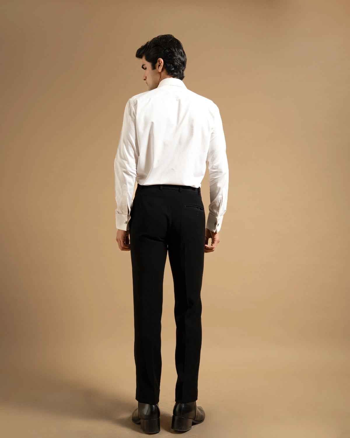 White Textured Embroidered Panel Shirt Gargee
