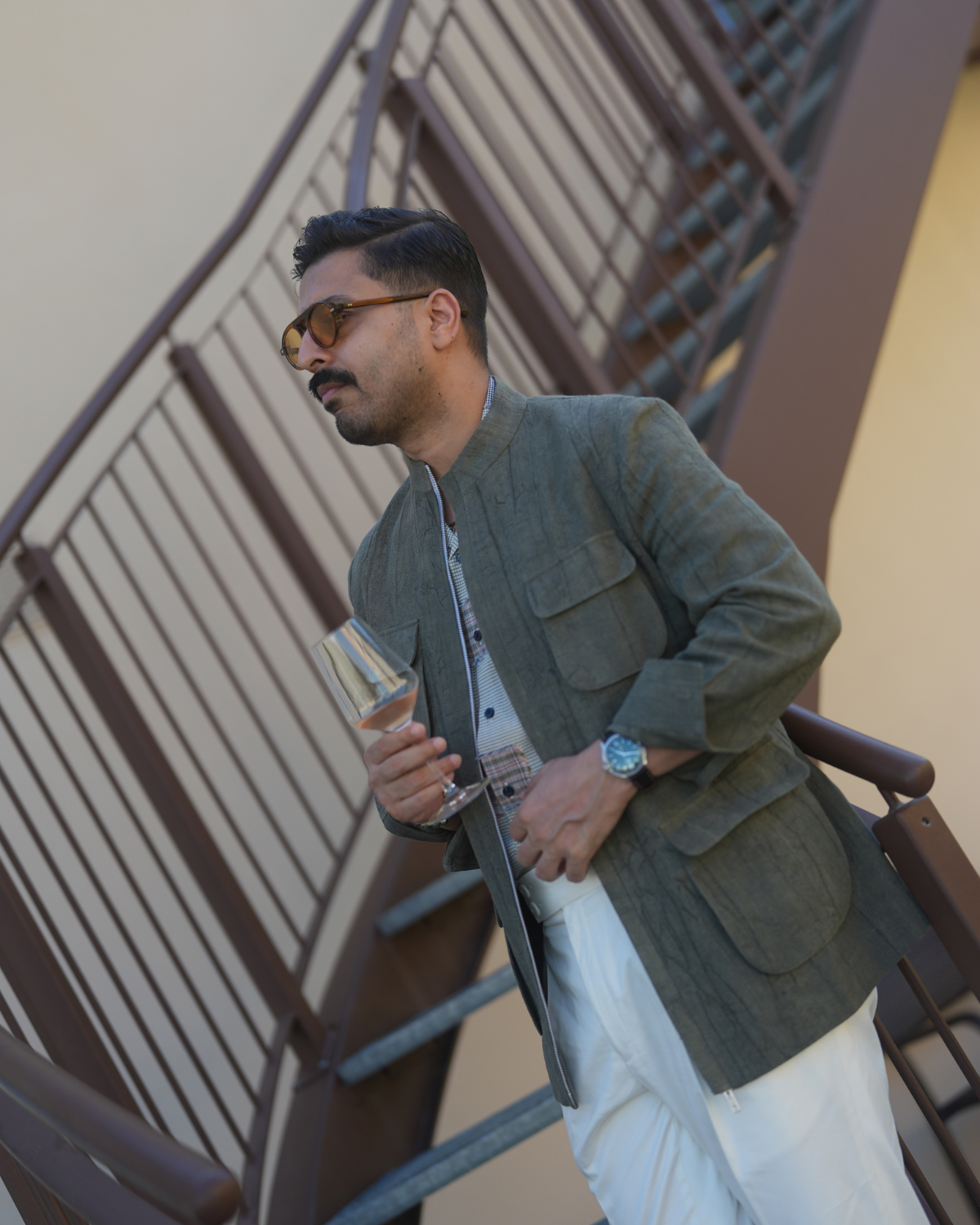 Olive Washed Cotton Utility Jacket Gargee