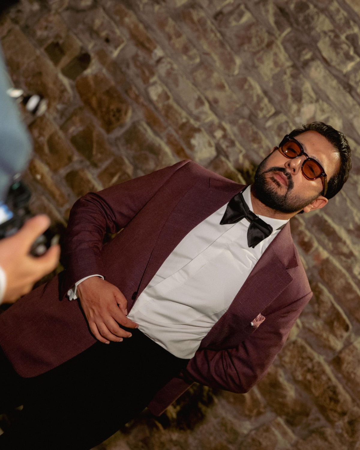 Burgundy 2-Button Evening Blazer Gargee