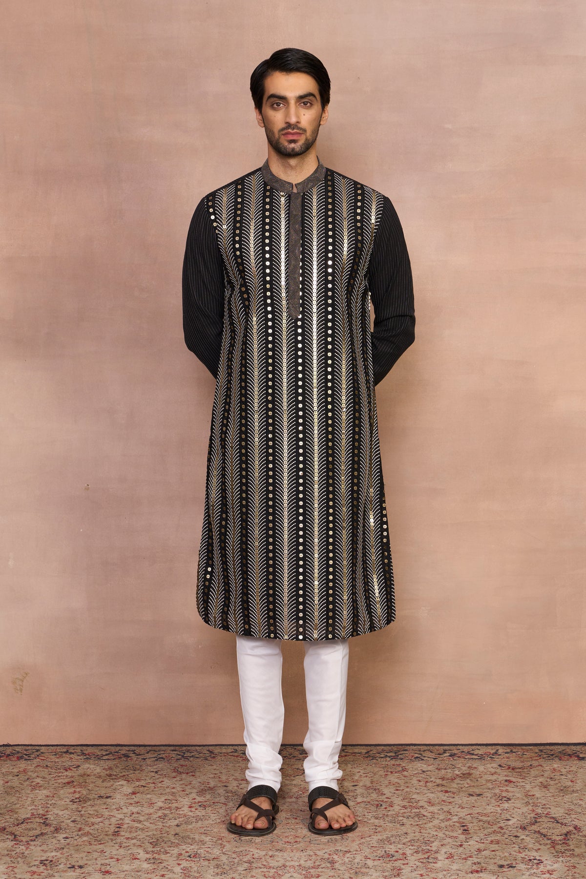 Gulistan Black Gold Kurta Set