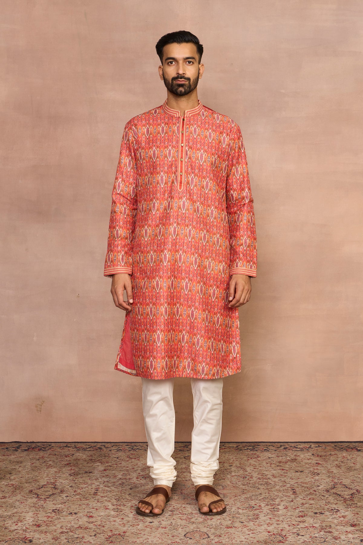 Farishta Orange Ikat Kurta Set