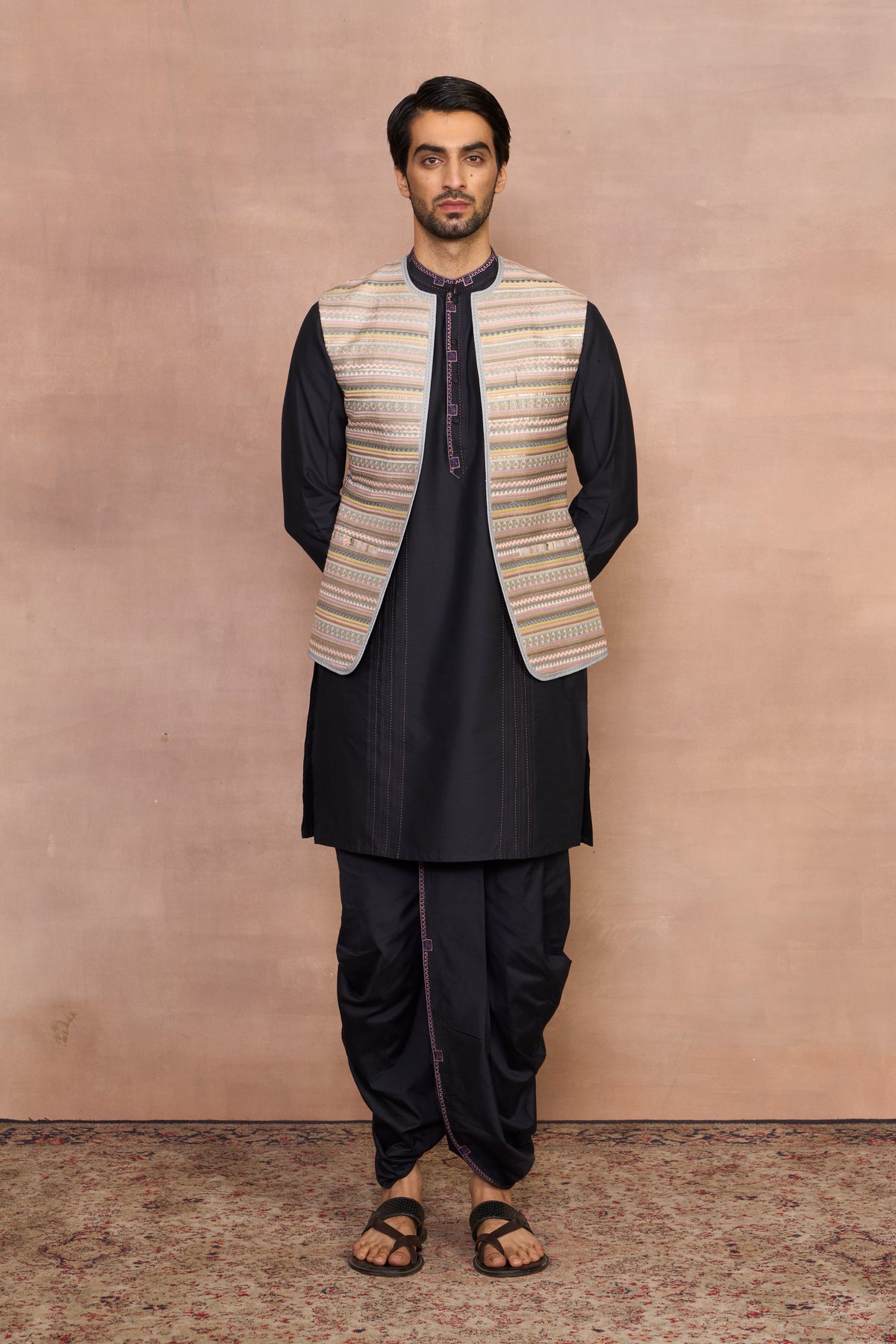 Pyaala Grey Bundi Dhoti Set