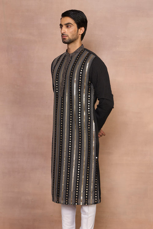 Gulistan Black Gold Kurta Set