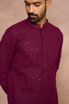 Sunehri Magenta Kurta Set