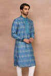 Razaak Aqua Ikat Kurta Set