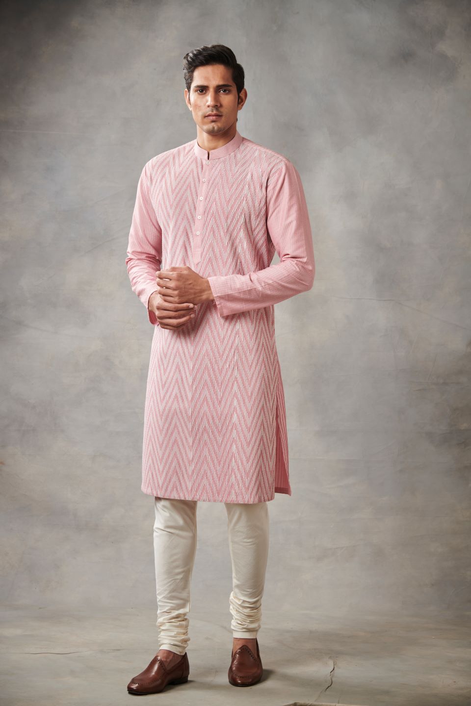 PINK APPLIQUE PINTUCKED KURTA SET 3