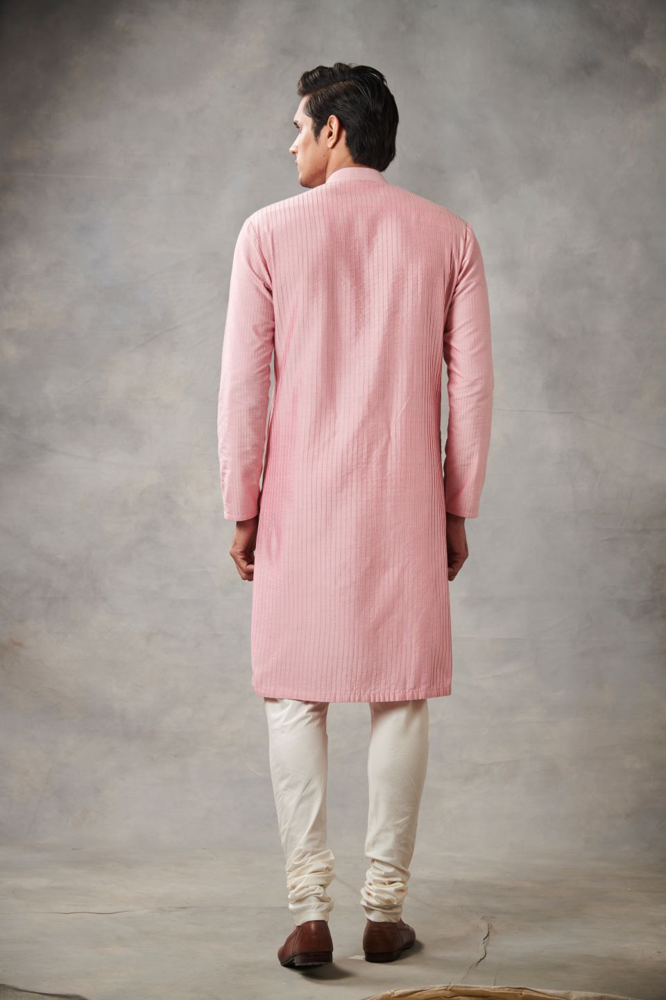 PINK APPLIQUE PINTUCKED KURTA SET 5