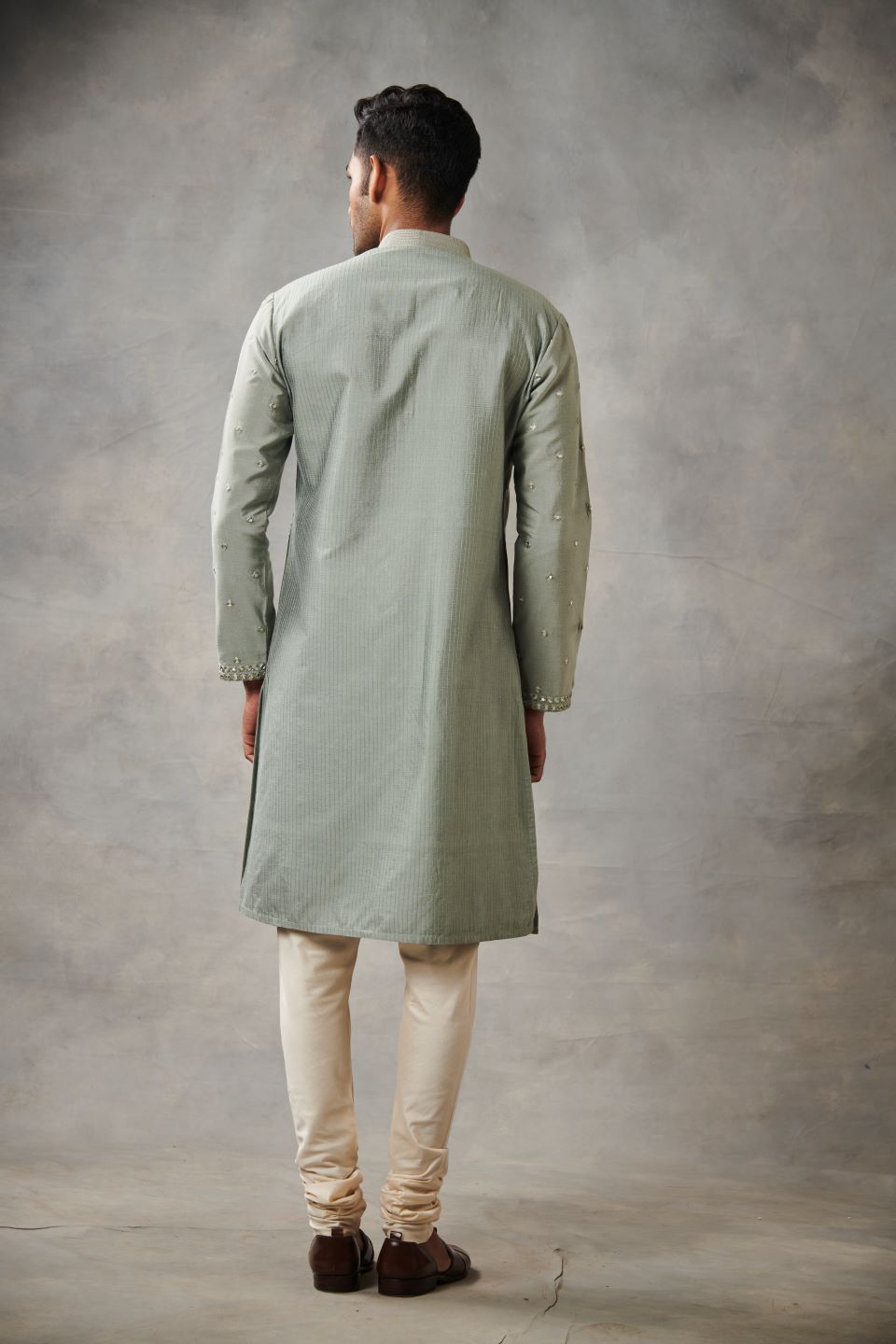 GREY MIRROR WORK KURTA SET 4