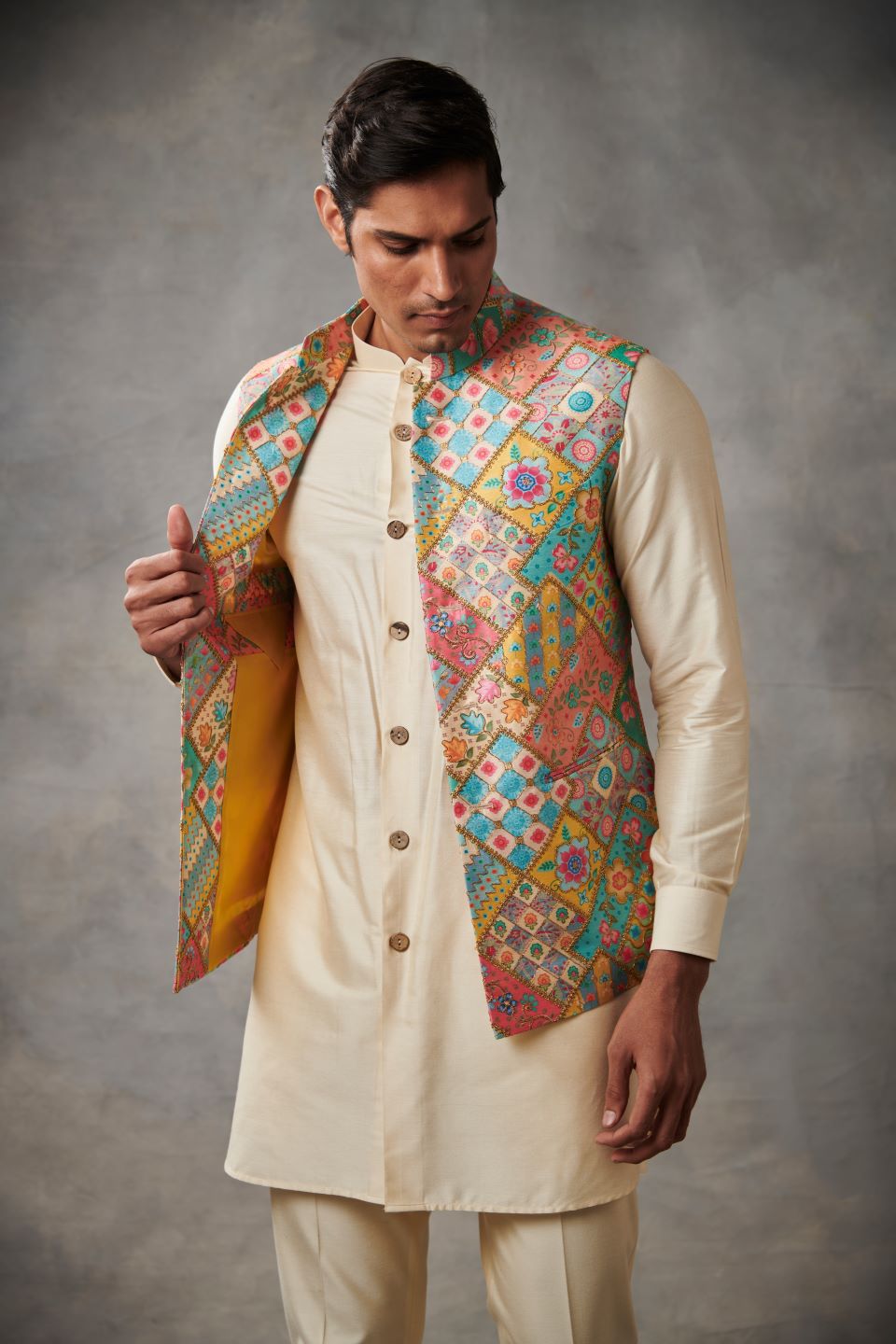 MULTI-COLOR SILK PRINTED BUNDI SET 4