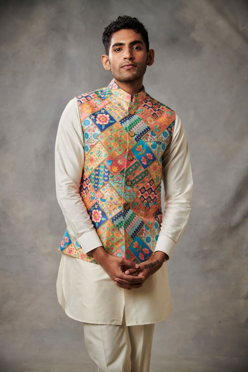 MULTI-COLOR SILK PRINTED BUNDI SET 1